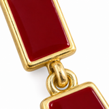 Burgundy Geometric Tiered Drop Earrings
