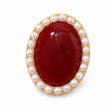 Burgundy Oval Halo Stud Earrings
