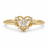 Clear Heart Halo Adjustable Ring
