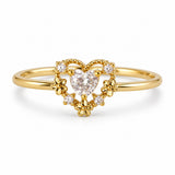 Clear Heart Halo Adjustable Ring