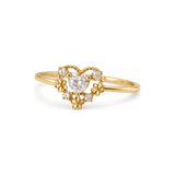 Clear Heart Halo Adjustable Ring
