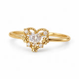 Clear Heart Halo Adjustable Ring