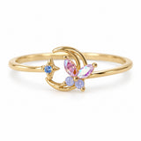 Crescent Butterfly Adjustable Ring