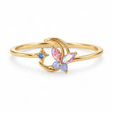 Crescent Butterfly Adjustable Ring