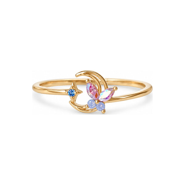 Crescent Butterfly Adjustable Ring