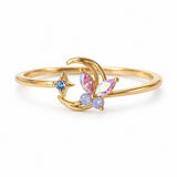 Crescent Butterfly Adjustable Ring