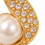 Gold-Tone Teardrop Pearl-Look Stud Earrings — Elegant Everyday Jewelry