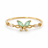 Mint Butterfly Adjustable Ring