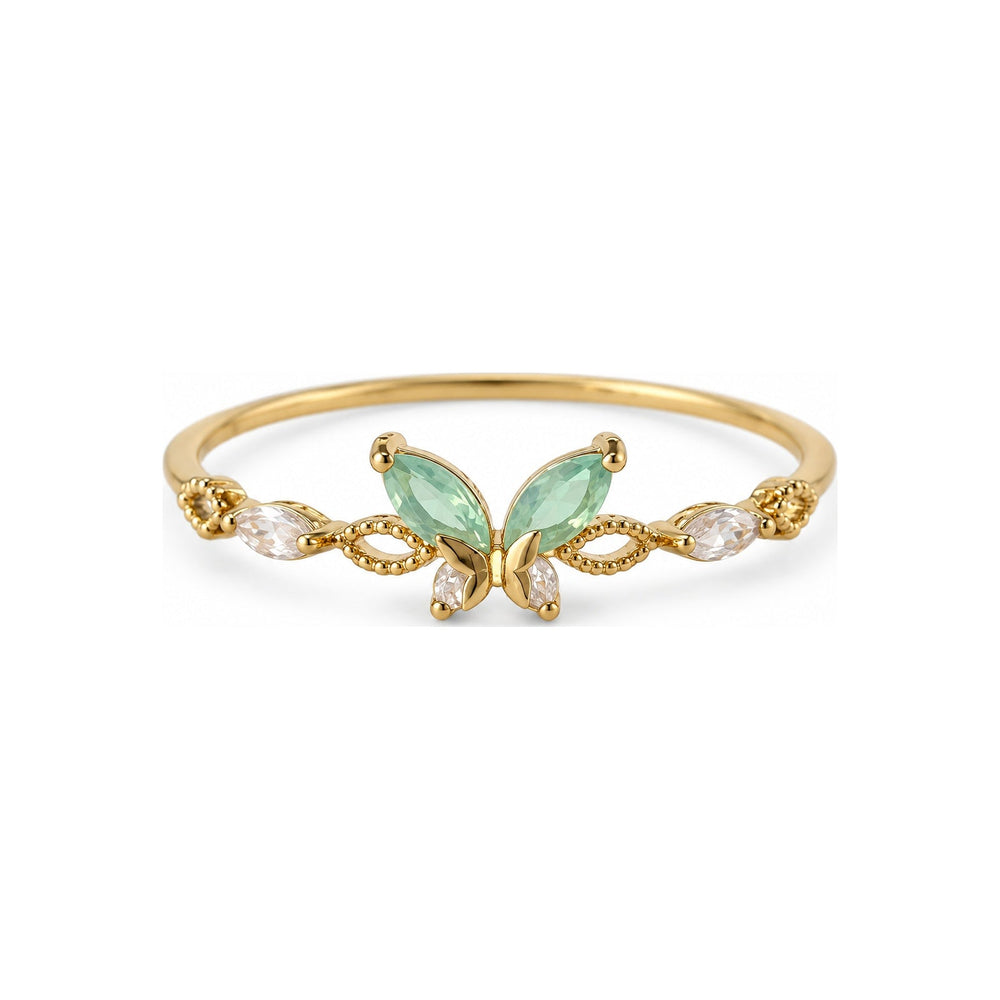 Mint Butterfly Adjustable Ring