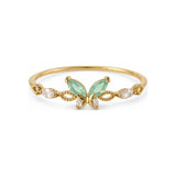 Mint Butterfly Adjustable Ring