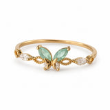 Mint Butterfly Adjustable Ring
