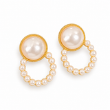 Pearl-Look Circle Drop Earrings — Classic Elegant Jewelry