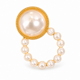 Pearl-Look Circle Drop Earrings — Classic Elegant Jewelry