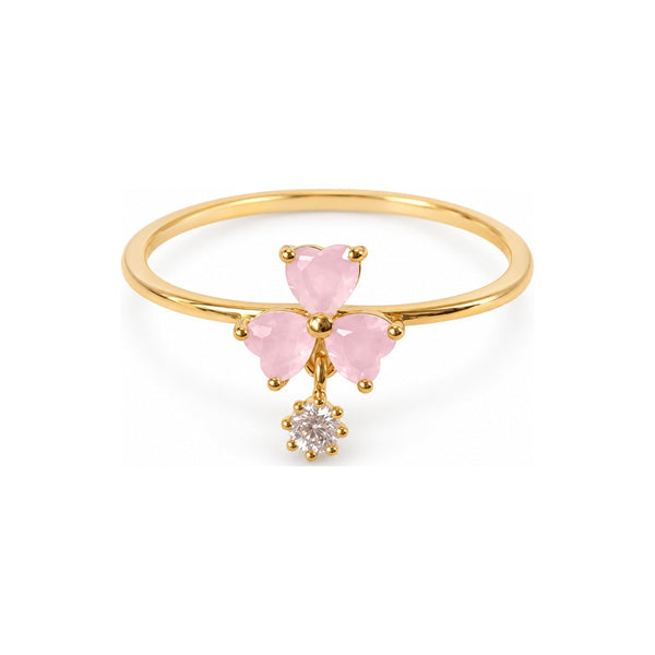 Pink Three Petal Adjustable Ring