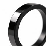 Polished Black Flat Band Ring