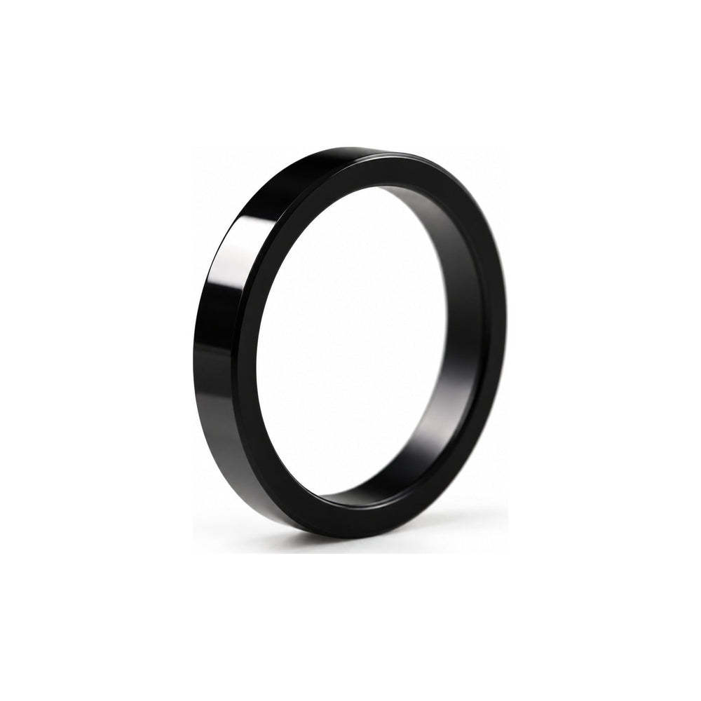 Polished Black Flat Band Ring