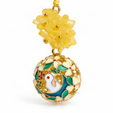 Rabbit and Yellow Flower Bell Charm