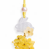 Rabbit and Yellow Flower Bell Charm