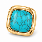 Turquoise-Tone Cushion Square Stud Earrings