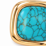 Turquoise-Tone Cushion Square Stud Earrings