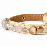 Perlenhalsband für Haustiere mit Rosenblüten-Wappen