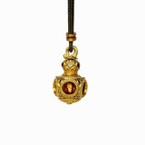 Sand Gold Enamel Goldfish Pendant — Reversible Lotus Pond Abundance Necklace
