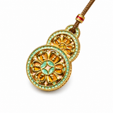Sand Gold Enamel Hulu Pendant — Reversible Lotus Gourd Necklace