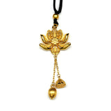 Vietnam Sand Gold Filigree Lotus Pendant — Traditional Handcrafted Jewelry