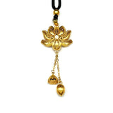 Vietnam Sand Gold Filigree Lotus Pendant — Traditional Handcrafted Jewelry
