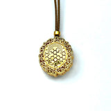 Sand Gold Secret Buddha Locket — Circular Gau Box Pendant Necklace