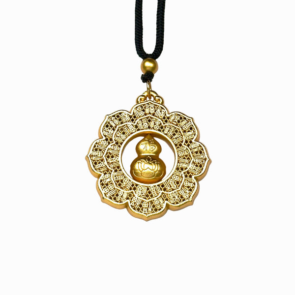 Sand Gold 3D Spinning Hulu — Hundred Blessings Wheel Fortune Necklace