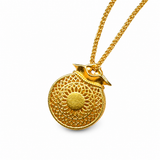 Sand Gold Money Bag Pendant — Ancient Fortune Coin Wealth Necklace