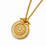 Sand Gold Money Bag Pendant — Ancient Fortune Coin Wealth Necklace