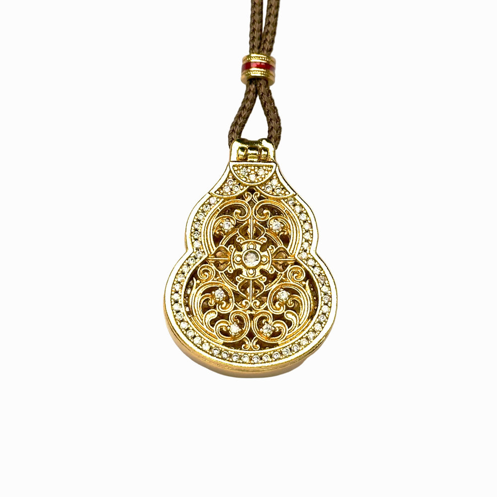 Sand Gold Opening Hulu Locket — Reversible Buddha Secret Pendant Necklace