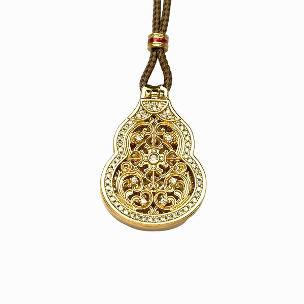 Sand Gold Opening Hulu Locket — Reversible Buddha Secret Pendant Necklace