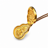 Sand Gold Secret Buddha Hulu Pendant — Gau Box Locket Necklace