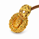 Sand Gold Secret Buddha Locket — Circular Gau Box Pendant Necklace