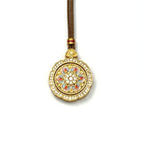 Sand Gold Spinning Lotus Pendant — Reversible Mandala Buddhist Jewelry