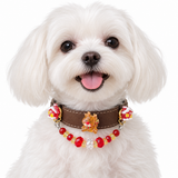 Scarlet Reindeer Cocoa Perlen-Halsband für Haustiere