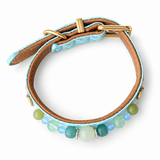 Seafoam Moon Natural Stone Beaded Pet Collar