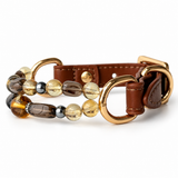 Smoky Honey Arc Beaded Pet Collar