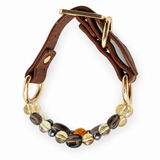 Smoky Honey Arc Beaded Pet Collar
