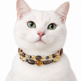 Smoky Honey Arc Beaded Pet Collar