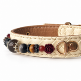 Halsband für Haustiere aus rauchigen Rosenquarz-Natursteinperlen