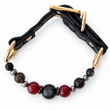 Smoky Scarlet Natural Stone Beaded Pet Collar