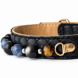 Storm Blue Natural Stone Beaded Pet Collar