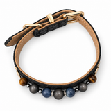 Storm Blue Natural Stone Beaded Pet Collar