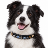Storm Blue Natural Stone Beaded Pet Collar
