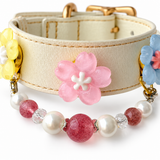 Strawberry Pearl Blossom Beaded Pet Collar
