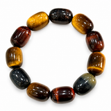 Tricolor-Tigerauge-Fassperlen-Armband